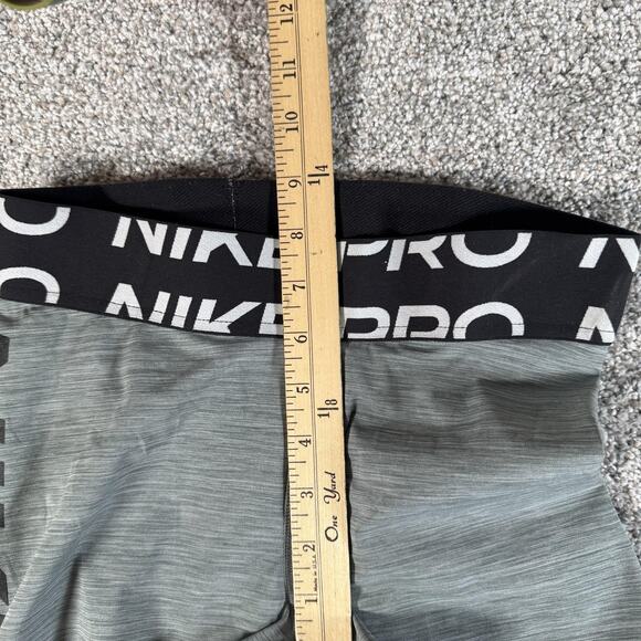 Nike Pro Shorts Womens Small Gray 3 In Compression Dri-FIT Logo Waist DD8265-084 - Picture 5 of 9